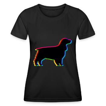 CMYK English Cocker Spaniel - Frauen Funktions-T-Shirt - Schwarz - Vorne - AI Model Female 172 light (172cm)