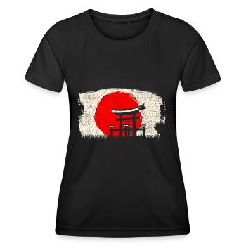 Architecture japonaise - T-shirt sport Femme - noir - Devant - AI Model Female 172 light (172cm)
