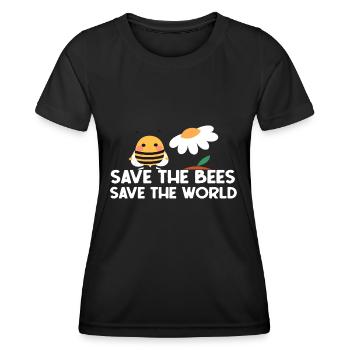Save the Bees Save the World - Women's Functional T-Shirt - black - Front - AI Model Female 172 light (172cm)