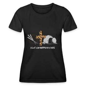 A Lot Can Happen In 3 Days Auferstehung Jesus - Frauen Funktions-T-Shirt - Schwarz - Vorne - AI Model Female 172 light (172cm)