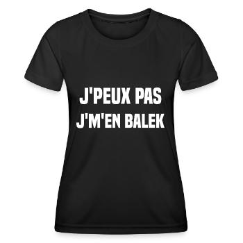 J'peux pas j'm'en balek - T-shirt sport Femme - noir - Devant - AI Model Female 172 light (172cm)