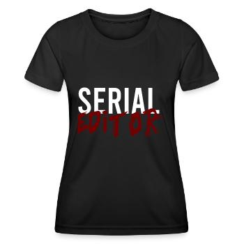 Éditeur en série - T-shirt sport Femme - noir - Devant - AI Model Female 172 light (172cm)