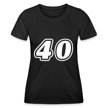 Symbole de 40 chiffres - T-shirt sport Femme - noir - Devant - AI Model Female 172 light (172cm)