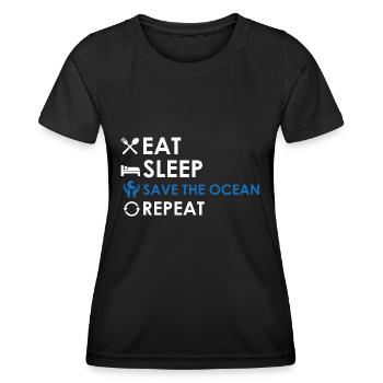 Sea Marine Biologist Marine Biology Ocean - Women's Functional T-Shirt - black - Front - AI Model Female 172 light (172cm)