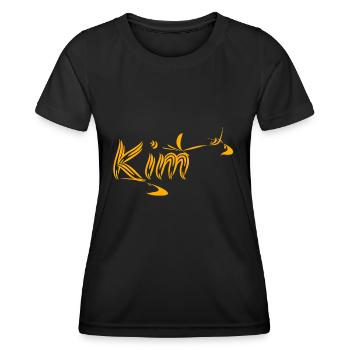 Idée cadeau Kim - T-shirt sport Femme - noir - Devant - AI Model Female 172 light (172cm)