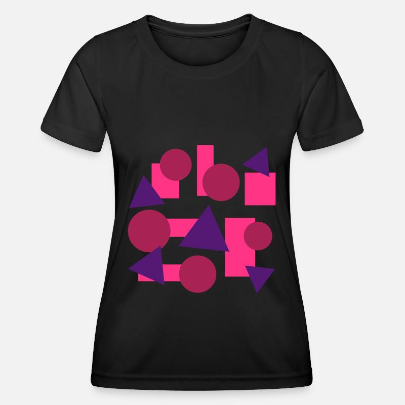 Geometric shapes (squares, circles, triangles) - Women's Functional T-Shirt - black