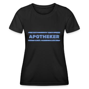 Profession : Pharmacien - T-shirt sport Femme - noir - Devant - AI Model Female 172 light (172cm)