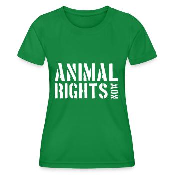 ANIMAL RIGHTS NOW - T-shirt sport Femme - vert - Devant - AI Model Female 172 dark (172cm)
