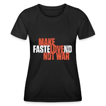 Make Fastelovend Love not war Carnival - Women's Functional T-Shirt - black - Front - AI Model Female 172 light (172cm)