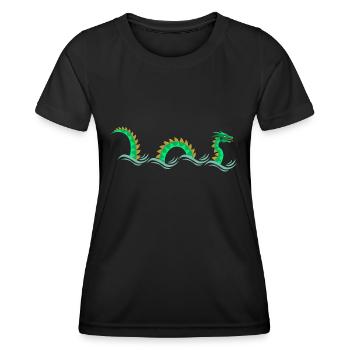 Nessie Lochness T-Shirt - T-shirt sport Femme - noir - Devant - AI Model Female 172 light (172cm)