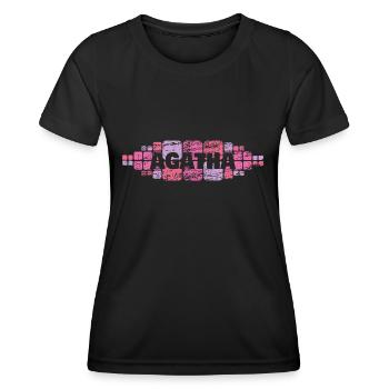 Mutti Agatha - Frauen Funktions-T-Shirt - Schwarz - Vorne - AI Model Female 172 light (172cm)