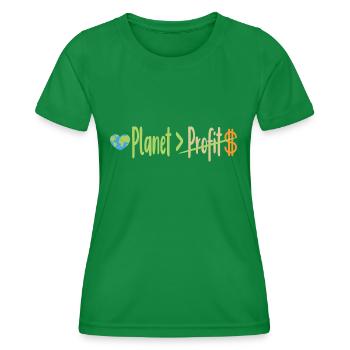 Message écolo - Activisme écologique zéro déchet - T-shirt sport Femme - vert - Devant - AI Model Female 172 dark (172cm)