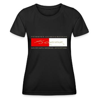 Mustafa Kemal Atatürk - Frauen Funktions-T-Shirt - Schwarz - Vorne - AI Model Female 172 light (172cm)