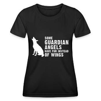 Militär Design Polizei Hund Deutscher Schäfer - Frauen Funktions-T-Shirt - Schwarz - Vorne - AI Model Female 172 light (172cm)