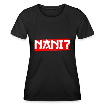 Japanisch Anime Manga Nani Senpai Nani Kawai Otaku - Frauen Funktions-T-Shirt - Schwarz - Vorne - AI Model Female 172 light (172cm)