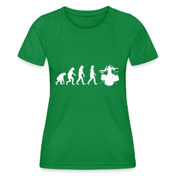 Schlagzeuger Evolution Schlagzeug Drummer Band - Frauen Funktions-T-Shirt - Kelly Green - Vorne - AI Model Female 172 dark (172cm)