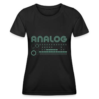 Retro Synthesizer Modular Analog Music Producer - Women's Functional T-Shirt - black - Front - AI Model Female 172 light (172cm)