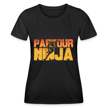 Parkour Ninja Rétro Vintage Urban Lovers - T-shirt sport Femme - noir - Devant - AI Model Female 172 light (172cm)