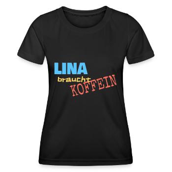 Lina - Frauen Funktions-T-Shirt - Schwarz - Vorne - AI Model Female 172 light (172cm)