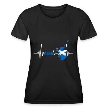 Ecosse Heartbeat EKG Design Alba Saltire - T-shirt sport Femme - noir - Devant - AI Model Female 172 light (172cm)