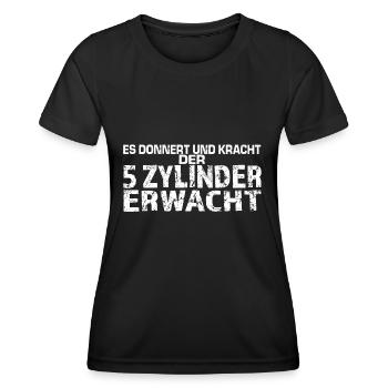 5 Zylinder Fünf Zylinder - Frauen Funktions-T-Shirt - Schwarz - Vorne - AI Model Female 172 light (172cm)