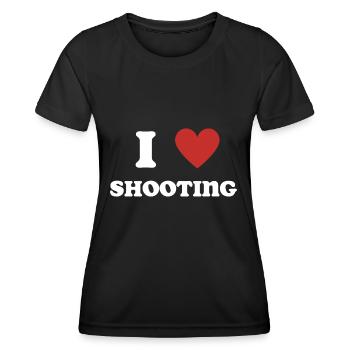Ich liebe es zu schießen - Frauen Funktions-T-Shirt - Schwarz - Vorne - AI Model Female 172 light (172cm)