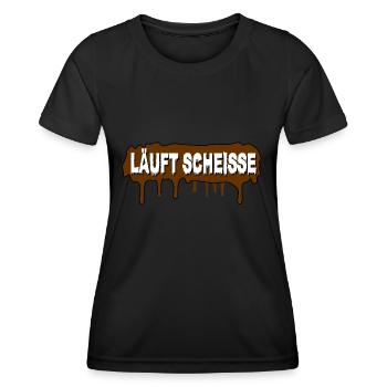 Läuft Scheiße - Frauen Funktions-T-Shirt - Schwarz - Vorne - AI Model Female 172 light (172cm)