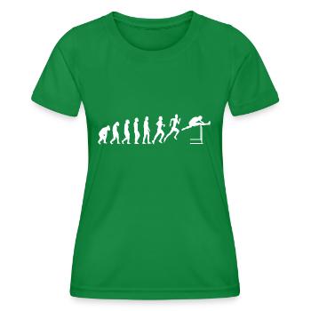 Hürdenlauf Leichtathletik Hürdenläufer Evolution - Frauen Funktions-T-Shirt - Kelly Green - Vorne - AI Model Female 172 dark (172cm)