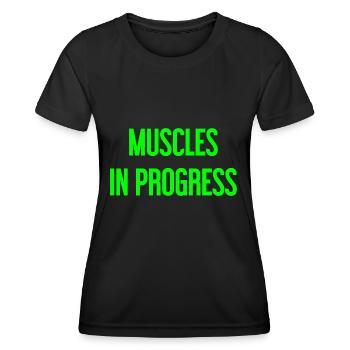 Muscles en progression - T-shirt sport Femme - noir - Devant - AI Model Female 172 light (172cm)