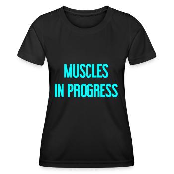 Muscles en progression - T-shirt sport Femme - noir - Devant - AI Model Female 172 light (172cm)