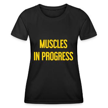 Muscles en progression - T-shirt sport Femme - noir - Devant - AI Model Female 172 light (172cm)