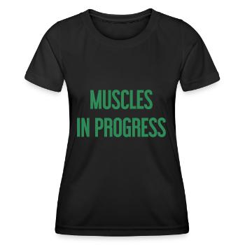 Muscles in Progress - Women's Functional T-Shirt - black - Front - AI Model Female 172 light (172cm)