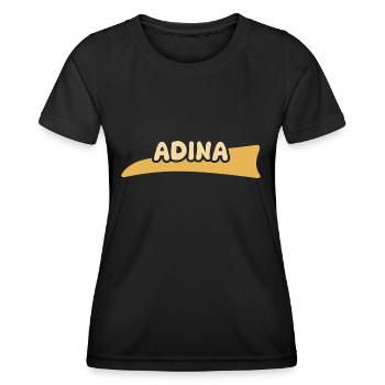 Vorname Adina - Frauen Funktions-T-Shirt - Schwarz - Vorne - AI Model Female 172 light (172cm)