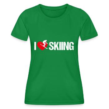 I love skiing - Frauen Funktions-T-Shirt - Kelly Green - Vorne - AI Model Female 172 dark (172cm)