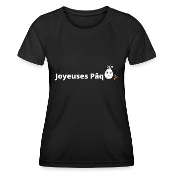 Joyeuses Pâques - T-shirt sport Femme - noir - Devant - AI Model Female 172 light (172cm)
