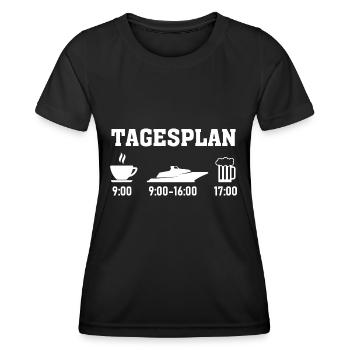 Tagesplan Boot Geschenk Kapitän Segler Segelboot - Frauen Funktions-T-Shirt - Schwarz - Vorne - AI Model Female 172 light (172cm)