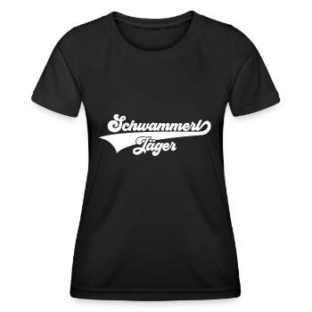 SCHWAMMERL JÄGER PILZSAMMLER PILZ PILZE SUCHEN - Frauen Funktions-T-Shirt - Schwarz - Vorne - AI Model Female 172 light (172cm)