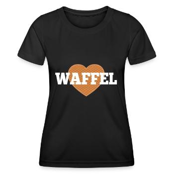 Waffel Love Herz - Frauen Funktions-T-Shirt - Schwarz - Vorne - AI Model Female 172 light (172cm)