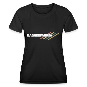 Baggerfahrer - Frauen Funktions-T-Shirt - Schwarz - Vorne - AI Model Female 172 light (172cm)