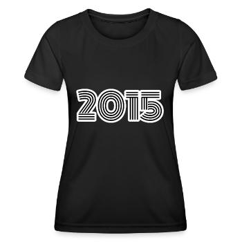 Geburtsjahr 2015 - Frauen Funktions-T-Shirt - Schwarz - Vorne - AI Model Female 172 light (172cm)