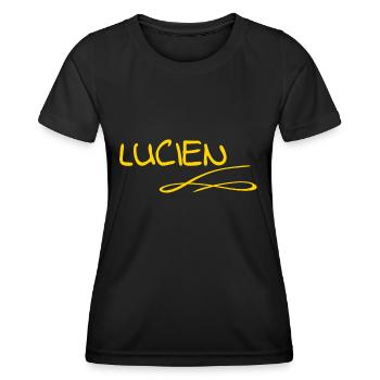 Vorname Lucien - Frauen Funktions-T-Shirt - Schwarz - Vorne - AI Model Female 172 light (172cm)