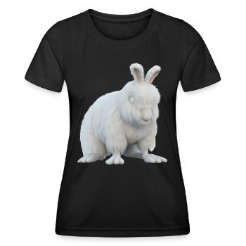 Lapin Angora moelleux - T-shirt sport Femme - noir - Devant - AI Model Female 172 light (172cm)
