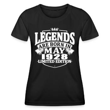 legends are born in mai 1928 - 95 years old - Women's Functional T-Shirt - black - Front - AI Model Female 172 light (172cm)