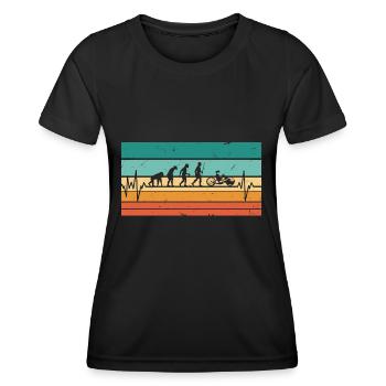 Vintage Herzschlag Handbike Fahrrad Handfahrrad - Frauen Funktions-T-Shirt - Schwarz - Vorne - AI Model Female 172 light (172cm)