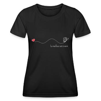 Le meilleur est à venir - T-shirt sport Femme - noir - Devant - AI Model Female 172 light (172cm)