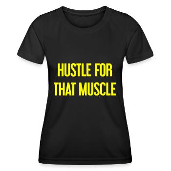 Se démener pour ce muscle - T-shirt sport Femme - noir - Devant - AI Model Female 172 light (172cm)