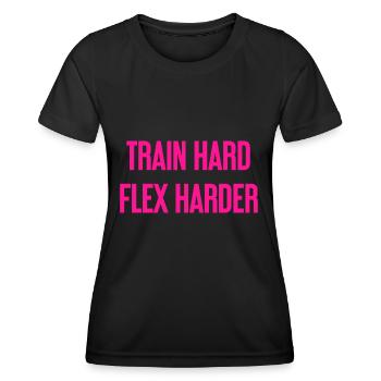 Train Hard Flex Harder - Women's Functional T-Shirt - black - Front - AI Model Female 172 light (172cm)