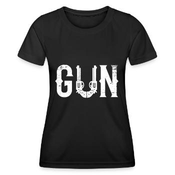Gun Vatertag Partnerlook - Frauen Funktions-T-Shirt - Schwarz - Vorne - AI Model Female 172 light (172cm)