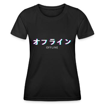 Offline Vaporwave Japan - Frauen Funktions-T-Shirt - Schwarz - Vorne - AI Model Female 172 light (172cm)