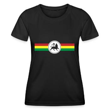 Drapeau Rasta Reggae Lion reggaeton - T-shirt sport Femme - noir - Devant - AI Model Female 172 light (172cm)